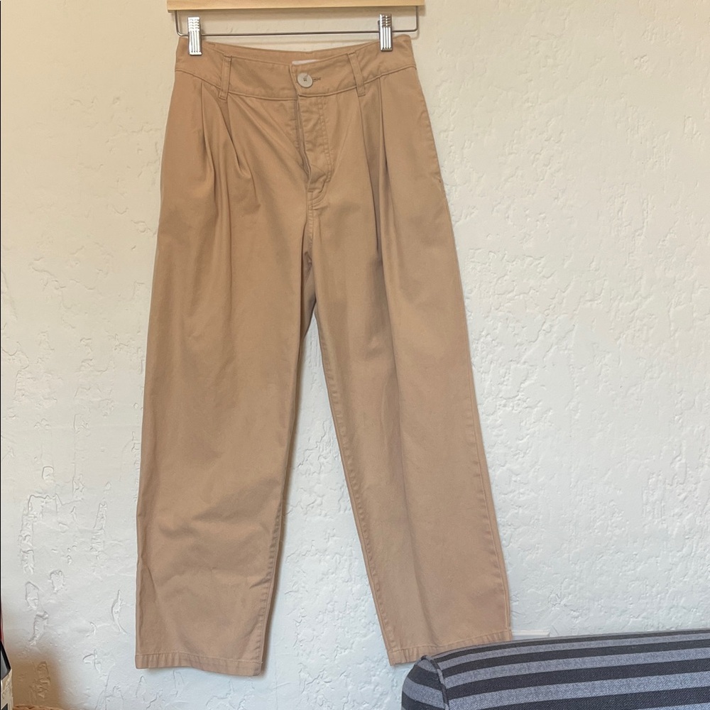 Kowtow faculty pants khaki pleated trouser XS